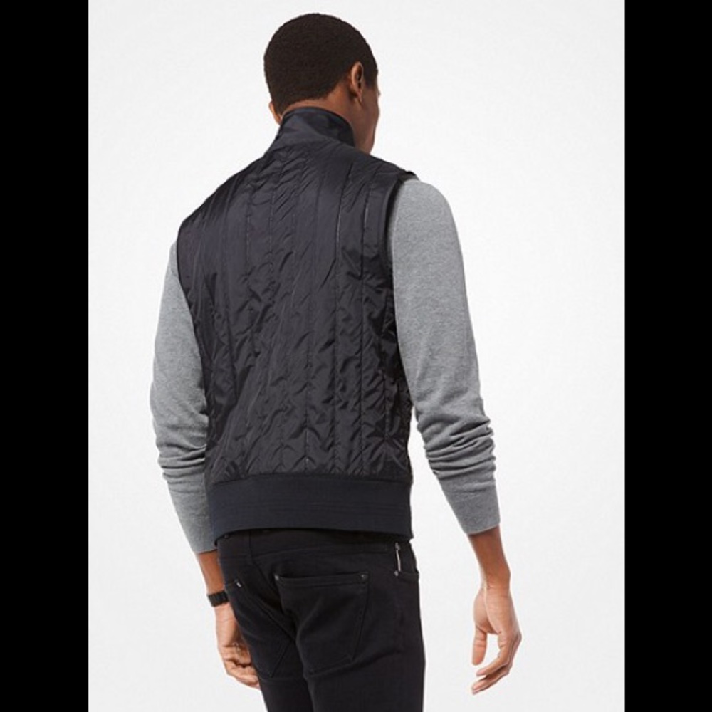 Men’s Michael Kors Quilted Jersey Vest Medium NWT - Picture 2 of 5